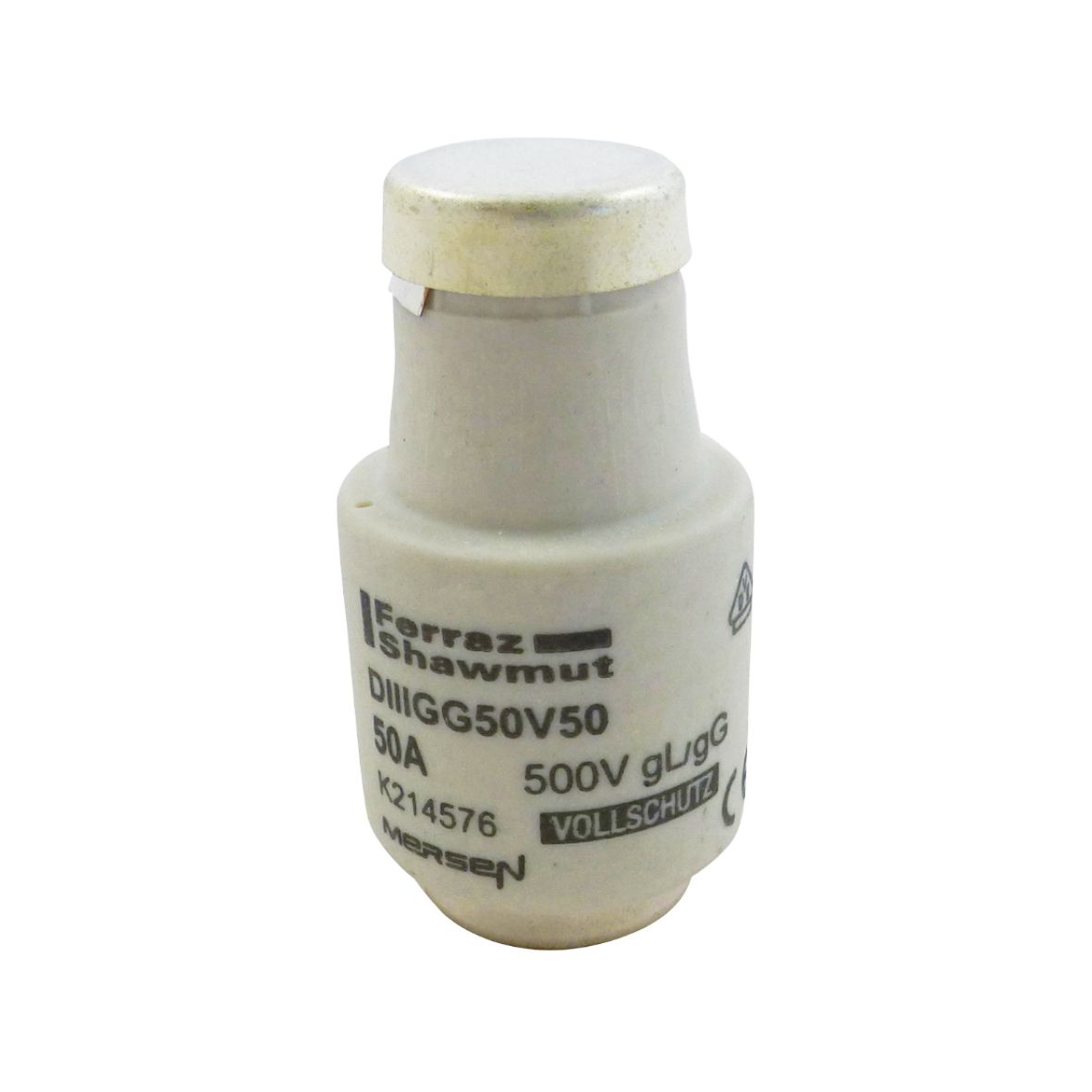 K214576 - D fuse-link, gG, DIII, 500VAC, 50A, white
